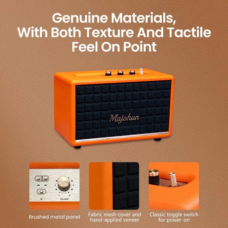 Retro Wooden Bluetooth Speaker | Majohun MJH - D001 with Deep Bass & Panoramic Sound - Majohun official shop - Focus on Speakers for 30 years