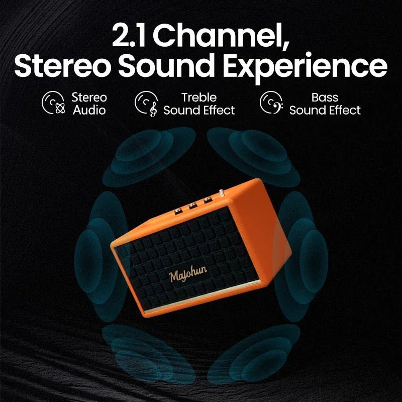 Retro Wooden Bluetooth Speaker | Majohun MJH - D001 with Deep Bass & Panoramic Sound - Majohun official shop - Focus on Speakers for 30 years